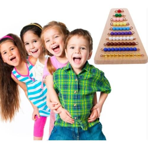 Montessori Math Material Bead Stair Math Toy Kids Early Preschool Learning Toys Y4UD