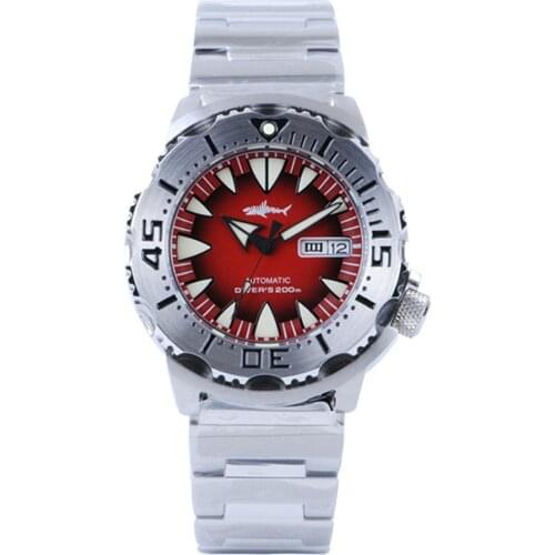 Heimdallr Men Diving Watch Sapphire Crystal Red Dial 200M Waterproof NH36A Automatic Mechanical Luminous Men Watches 2020 Luxury