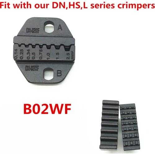 Mini die set B02WF crimping jaws for 0.14-2.5mm2 cable wire end sleeve 26-14AWG