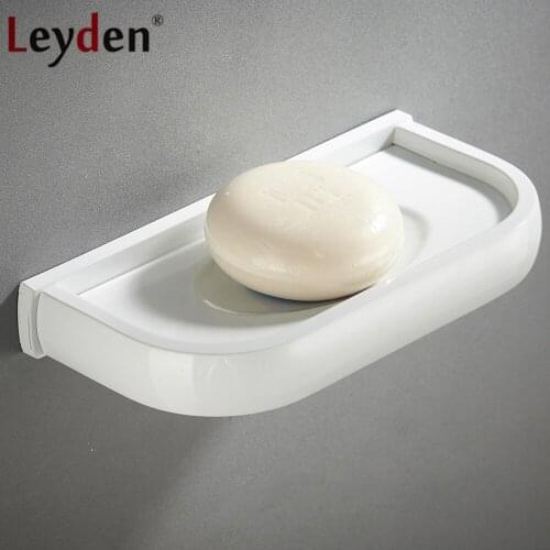 Leyden Whitened Brass Wall Mounted Bathroom Soap Dish Holder Soap Basket Rectangle Dish Holder Kitchen Bathroom Accessories