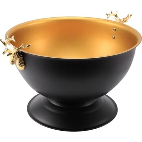 Stainless Steel Deer Head Ear Wall Champagne Keg Double Wall Red Wine Beer Ice Bucket Bar Supplies