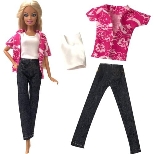 NK One Set Doll Dress Fashion Outfits Skirt Handmade Clothes Daily Wear For Barbie Doll Accessories Gift Baby Toys 33E