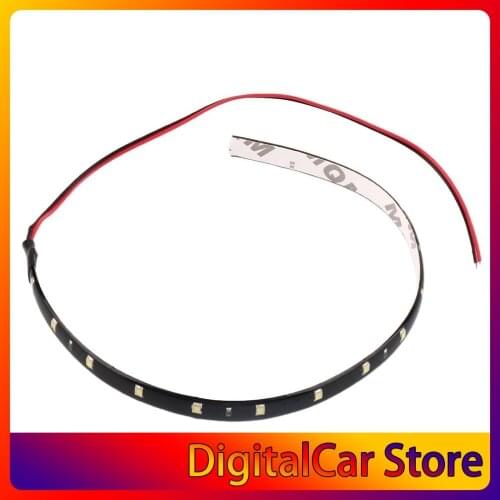 New Blue Light 30cm 15 LED Atmosphere Light Turn Signal Light Car Vehicle Motor Grill Flexible Light Strips 12V Hot Selling