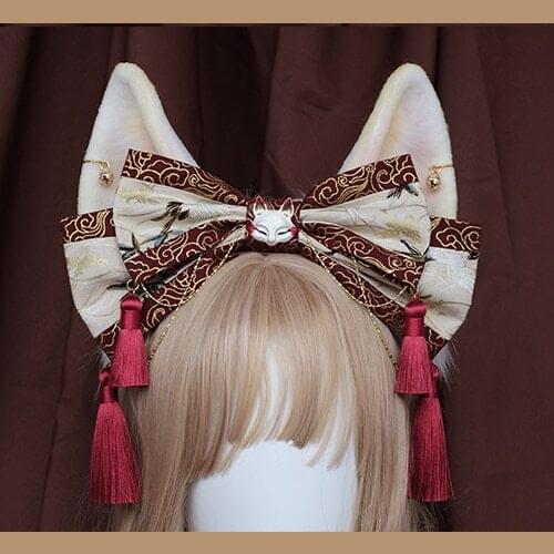 New Hand Made Work Wolve Fox Wolf Ears Hairhoops Headwear Bow X Wolf Ears Hairhoops Headwear Bow Accessories