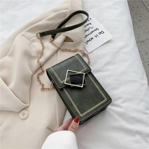 Solid Color Female Bag 2021 New Messenger Bag Ladies Shoulder Bag Luxury Designer Female Bag Mini Chain Bag Mobile Phone Bag