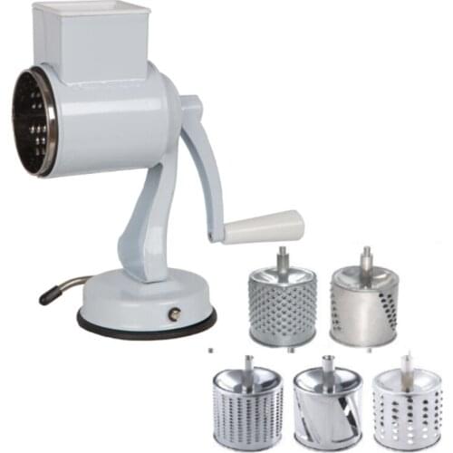 Vegetable Cheese Grater Slicer, Rotary Chopper,Handheld Shredder Salad Slicer Multi-Use Manual Grater Grinder 5 Blades