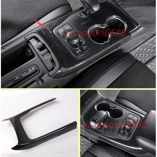 Fit For Jeep Grand Cherokee 2014-2018 Carbon Fiber Gear Shift Box Frame Cover Trim 1pcs