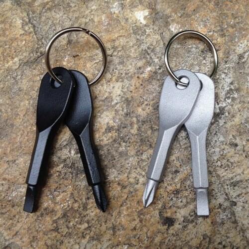 Portable Multifunctional Emergency Tool Slotted And Phillips Combination Tool Screwdriver Free Key Ring