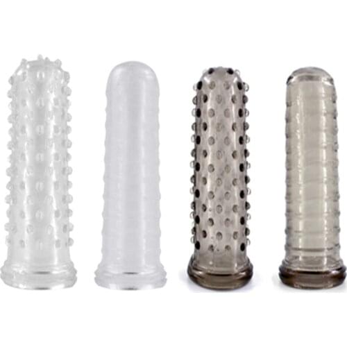 Finger Condoms Reusable Penis Sleeve For Woman Vagina Clit Stimulation Condoms For Sex Penis Extender Sex Toys For Men Gay