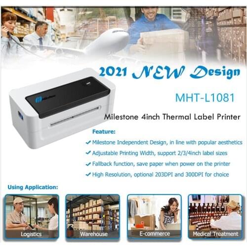 Home Office Sticker Label Printer ePacket mini printer USB Bluetooth Printer Print width 40-110mm