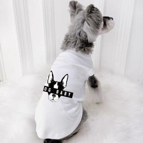 Dog shirt vest Puppy Cotton Printed summer Pets clothes schnauzer t shirt Small Medium Dogs Costumes Comfort Cute