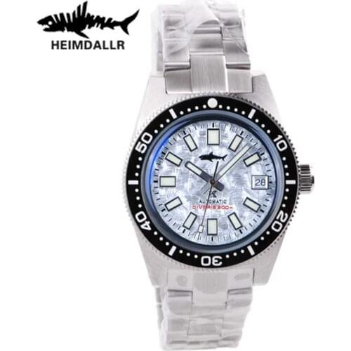HEIMDALLR Snowflake Dial 62MAS Diver Watch Men Sapphire Luminous Dial 300M Waterproof NH35 Automatic Movement Mechanical Watch