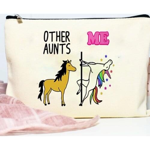 Funny Unicorn Aunt bag Auntie Christmas birthday party baby shower Pregnancy announcement Retirement Mothers Day Gift present