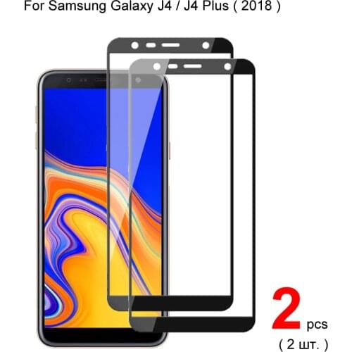 2pcs Full Cover Tempered Glass For Samsung Galaxy J4 Plus J4 2018 Screen Protector Protective Glass For Samsung J4 Plus 2018