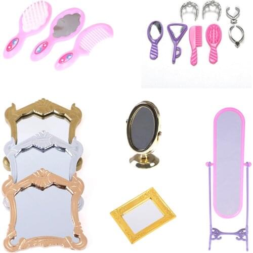 1PCS Miniature Floor Rotary Mirror Toys Kid Gift For Girls Doll Play House Dollhouse Decoration Accessories