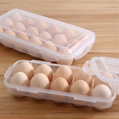 10/18 Grids Simple Plastic Egg Containers with Cover Creative Transparent Refrigerator Egg Storage Box Home Kitchen Organizer