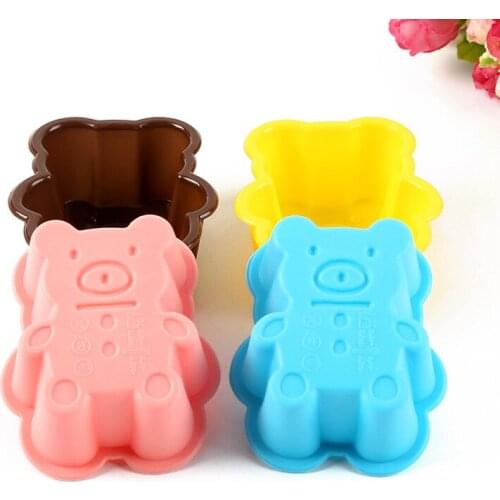 10 Pieces Hot Sale DIY Silicon Cute Bear Cake Mold Muffin Chocolate Cupcake Liner Baking Cup Mold E146