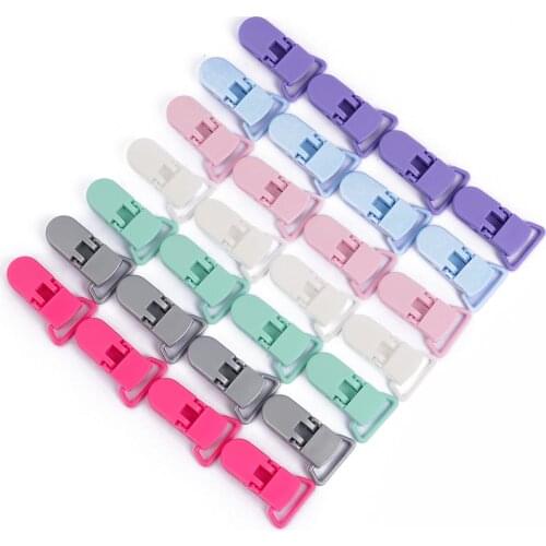 10Pcs/Lot Baby Pacifier Nipples Holder Round Clamp Plastic Baby Pacifier Chain Transparent Pacifier Clips Soother Holder