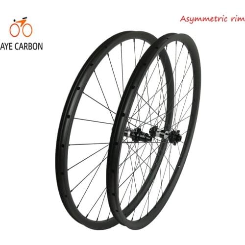 Carbon Fiber 29 inch mountain bike wheels 29er carbon MTB wheels with asymmetric rim for sale mens moutain bike wheelset