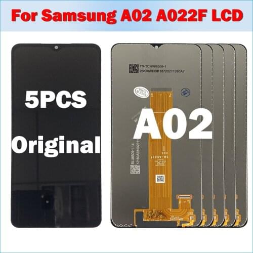 5PCS NEW Original For Samsung Galaxy A02 A022F A022 SM-A022F Digitizer Assembly Touch Screen Display LCD Screen Replacement