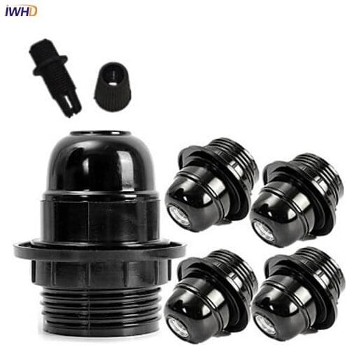 IWHD 5pcs E27 Lamp Holder Socket Plastic Light Holder Base Bulb Socket E27 Lamp Fitting Socket Screw Retro Pendant Lamp Holder