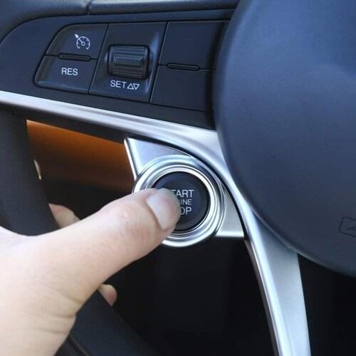 ABS Matte Chrome Interior Start Engine Stop Cover Sticker Trim for Alfa Romeo Giulia Stelvio 2017