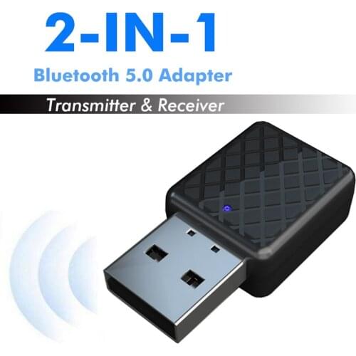 Audio Transmitter Receiver Adapter USB 2In1 5.0 Bluetooth Wireless Car Launch Music AUX Receiver Adapter Black Adapter Receiver