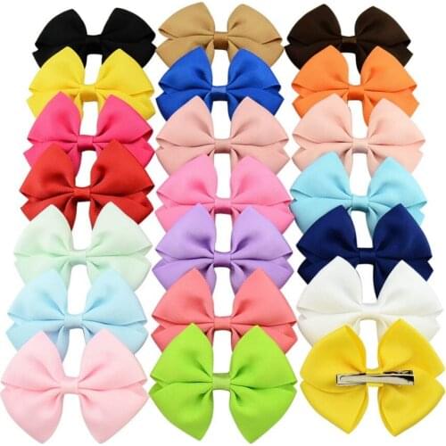 200 PCS/lot , 3.5" Girls Grosgrain Ribbon Hair Bows on Alligator Clips