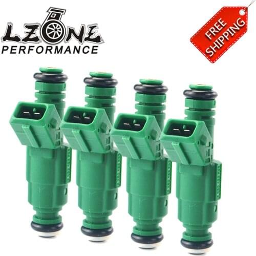 FREE SHIPPING - 4pcs High flow 0280155968 fuel injector 440cc Green Color for Volov / Audi / VW / Ford JR4441-4