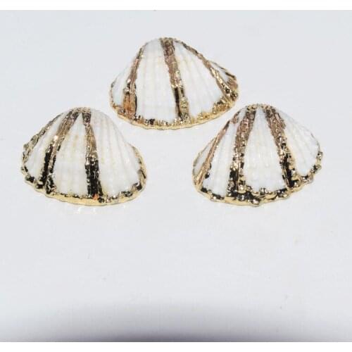 Free Shipping Christmas Jewelry Gold Bezel Raw Shell necklace pendant Women mother pearl shell pendant for women accessories