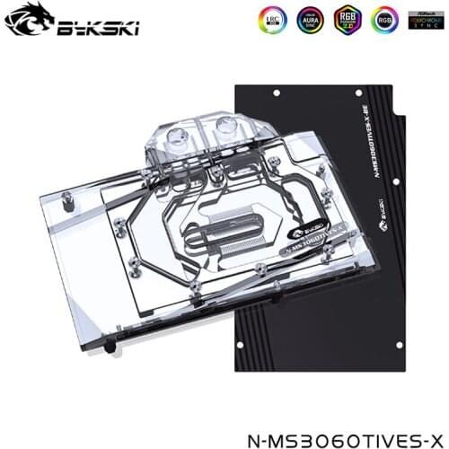 Bykski Computer Water Cooler For MSI Geforce RTX 3060Ti VENTUS 2X 8G VGA Full Cover,Video Card Cooling Block,N-MS3060TIVES-X