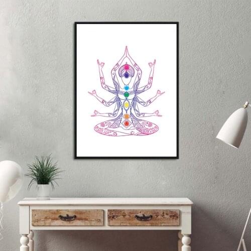 Chakra Art Decor Canvas Painting Yoga Print Poster Meditation Print Yoga Studio Poster Namaste Picture Wall Art Decoration
