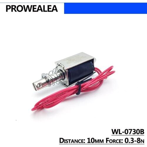 Solenoid Electromagnet Push Pull Type WL-0730B 5V 6V 12V 24V Thrust Force 0.3-8N 10mm Open Frame Linear Solenoid Electric Magnet