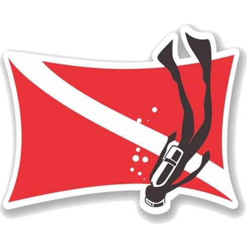 LLY-1276 Scuba Diving Flag Car Sticker PVC Fashion Auto Bumper Window Decoration Accessories High Quality Waterproof Decal