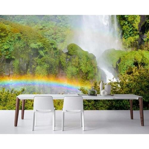 Papel de parede Chile Parks Waterfalls Rainbow Moss Nature photo 3d wallpaper living room sofa bedroom TV sofa wall custom mural