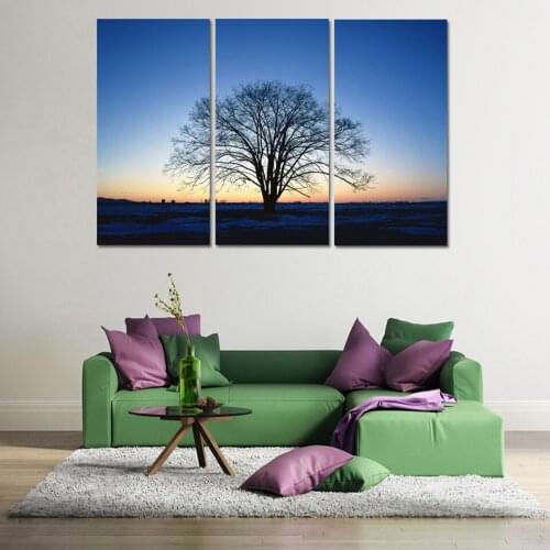 HD Canvas Art Animal Painting For Office Wall Decoration 3 Pieces Sunshine Blue Sky Tree