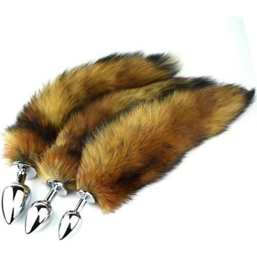 Faux Fur Tail Fox Tail Blockage Stainless Steel Metal Blockage Cosplay Knead for Women Interesting Accessories for Couples