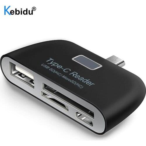 KEBIDU 3 in 1 USB 3.1 Type C TF SD OTG Micro USB Card Reader For Macbook Phone USB-C Tablet Memory Card Readers Adapter