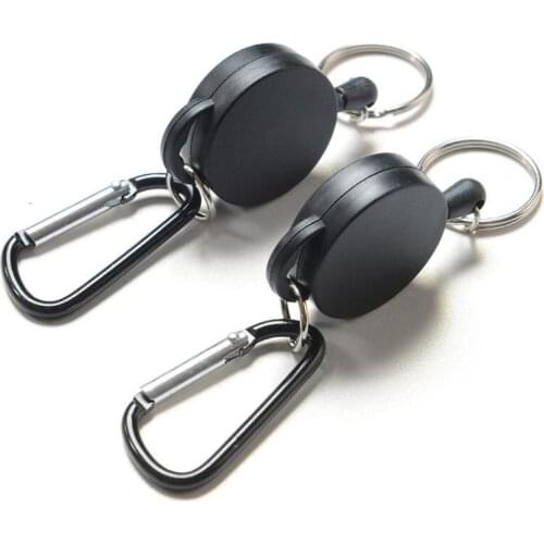Creative Easy Buckle Key Ring Anti-lost Security Wire Buckle Rope Keychain Carabiner Outdoor Retractable Easy Pull Carabine