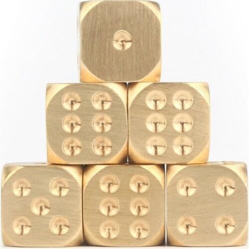Brass Dice Pure Copper Metal Solid Dice Hand-polished Bar Supplies Creative Mahjong Sieve Entertainment Gambling Dice