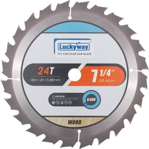 Luckyway 7-1/4 Inch 40T with 5/8 Inch Diamond Arbor TCT Circular Saw Blade for Cutting Wood