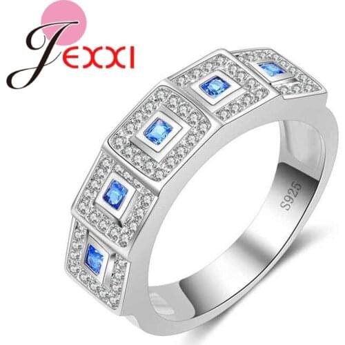 Fashion 925 Sterling Silver Jewelry New Brand Female Ring Vintage Wedding Rings For Women Birthday Stone Gifts