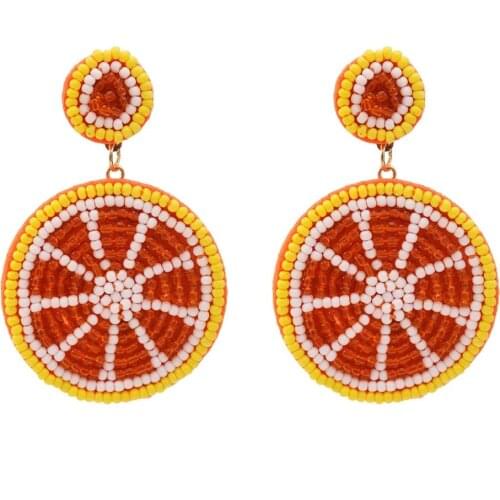 Fashion Summer Style Fruit Handmade Lemon Cherry Watermelon Beads Drop Earrings Personality Earrings for Woman Party Gift Jewelr