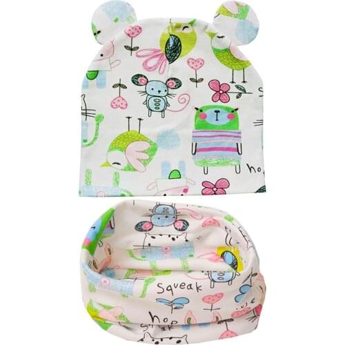 New Autumn Winter Baby Hat Boys Girls Ear Cap Cotton Scarf Kids Beanies Warm Children Hat Cap Outdoor Baby Girls Hats