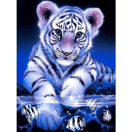 Diamond Painting Kits Full Round With AB Drill Tiger Animal Diamond Embroidery Cross Stitch Mosaic Rhinestone Picture Home Decor