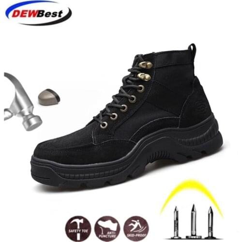 Indestructible Shoes Men Safety Work Shoes with Steel Toe Cap Puncture-Proof Boots Lightweight Breathable Sneakers Dropshipping