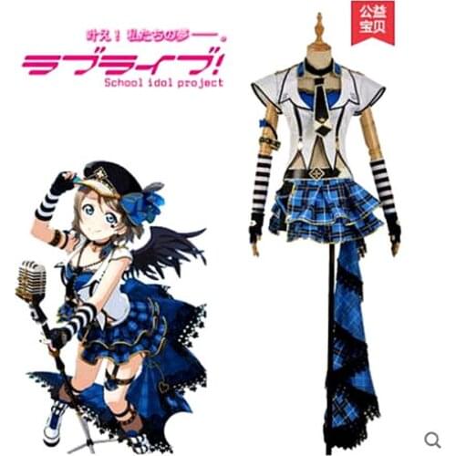 2019 New LoveLive!Sunshine!Aqours!Punk Rock Awakening Watanabe You Dress Cosplay Halloween Christmas Outfit Free shipping