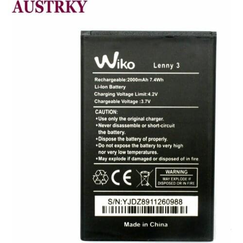 New 2000mAh High Quality Replacement Batteries For Wiko Lenny 3 Phone In stock Tracking code
