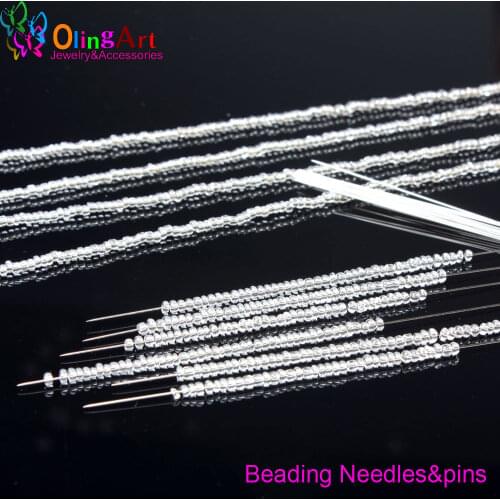 OlingArt 2019 new AAA 0.45 * 100mm 24pcs hand tools beaded pin Beading needle DIY bead earrings Bracelet necklace jewelry making