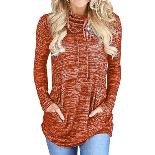 Women Pullover Hoodies Long Sleeve Pile Collar Women Pockets Sweatshirt for Dating Sports Hoodies